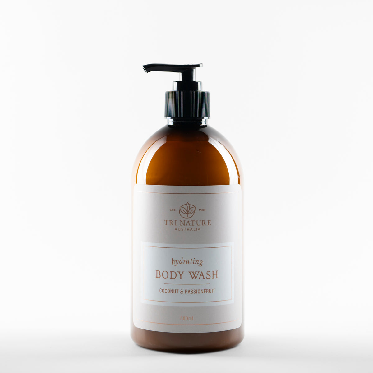 Tri Nature Hydrating Body Wash Coconut and Passionfruit 500ml, new look packaging, photographed 2026