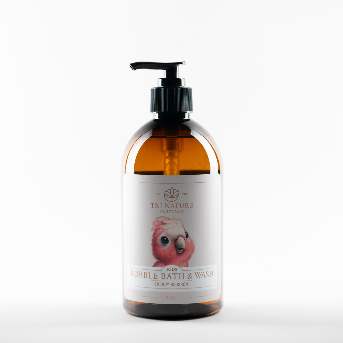 Tri Nature Kids Bubble Bath and Wash Cherry Blossom 500ml, photographed 2026