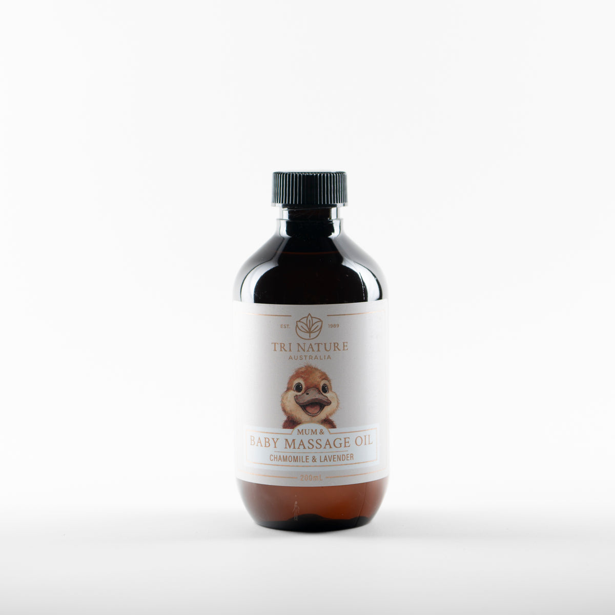Tri Nature Mum and Baby Massage Oil Chamomile and Lavender 200ml, photographed 2026