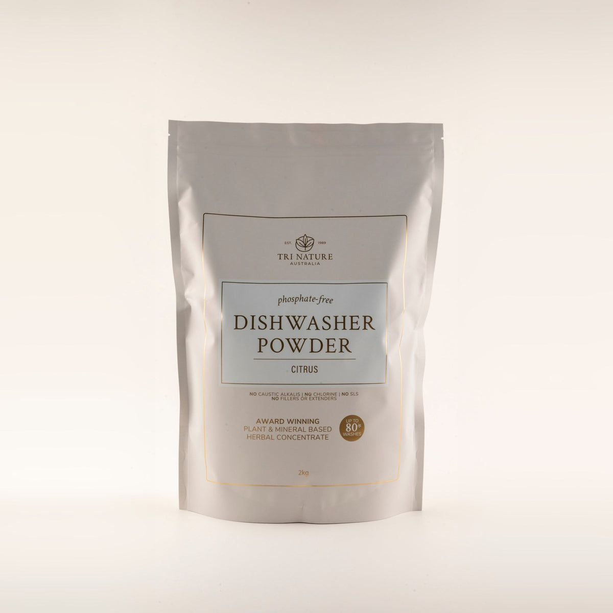 Tri Nature Dishwasher Powder Citrus 2kg soft pack, new look packaging