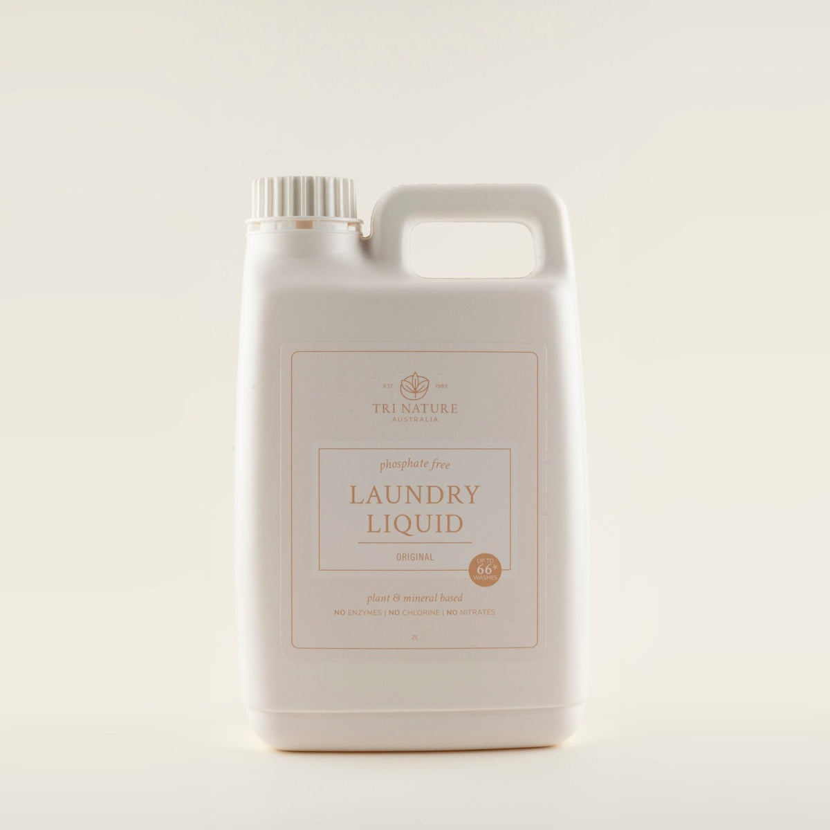 Tri Nature Laundry Liquid Original 2L, new look packaging, photographed 2026