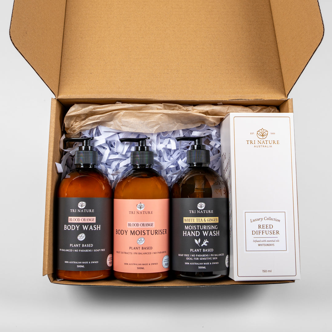 Tri Nature Christmas Gift Box Blood Orange, open gift box, photographed 2026