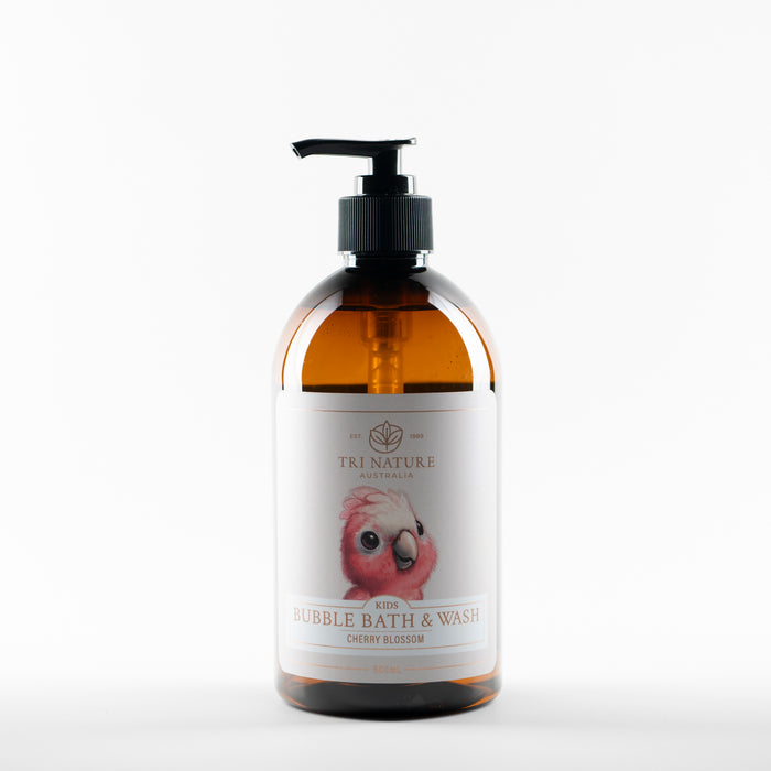 Tri Nature Kids Bubble Bath and Wash Cherry Blossom 500ml, photographed 2026