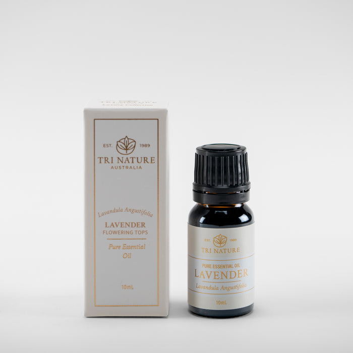 Tri Nature Lavender pure essential oil 10ml with box, photographed 2026