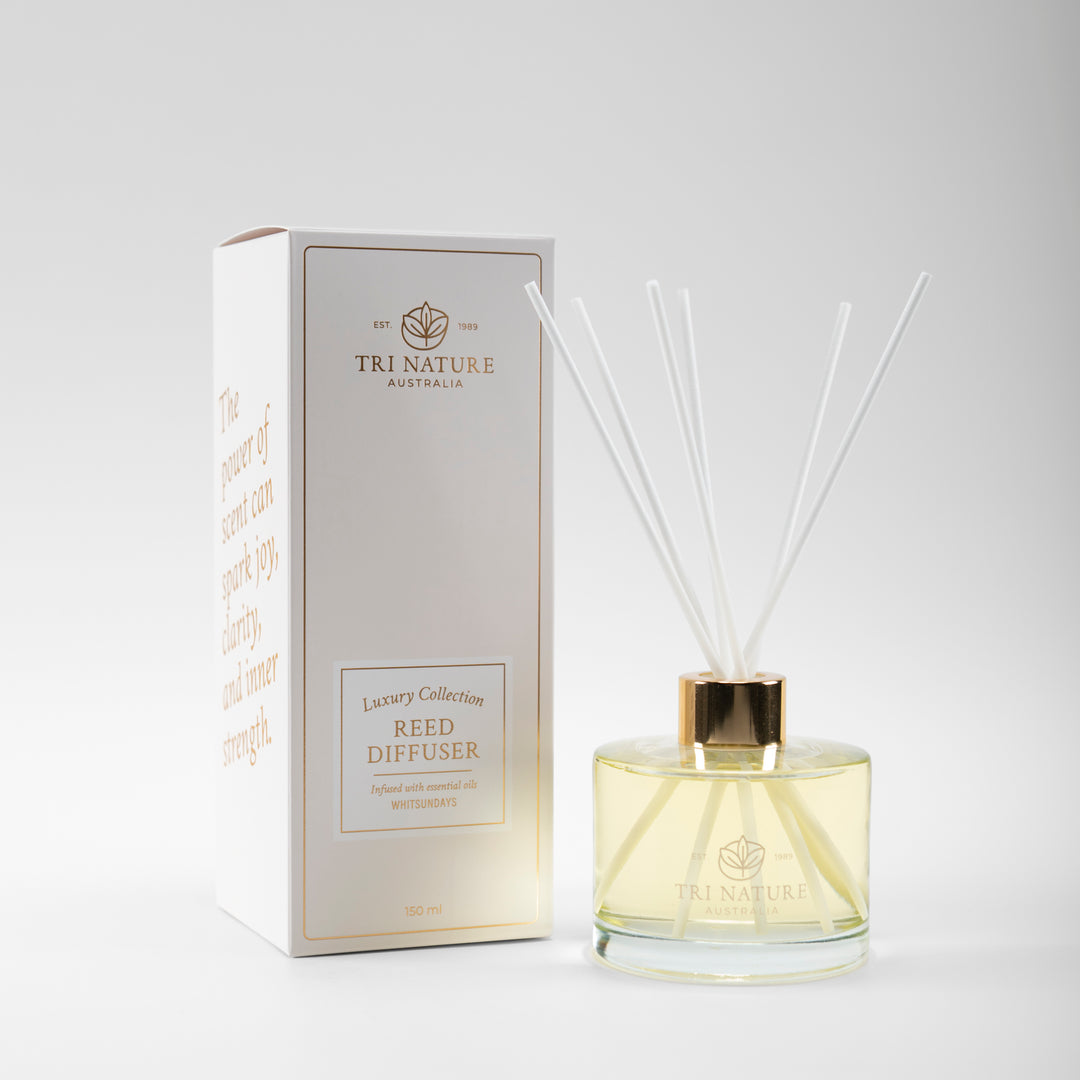 Tri Nature Luxury Collection Reed Diffuser, Whitsundays, with box, photographed 2026