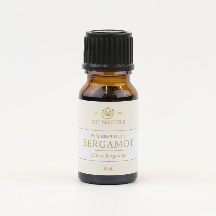 Tri Nature Bergamot Pure Essential Oil 10mL amber glass bottle