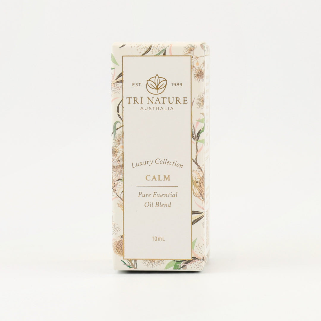 Tri Nature Calm Essential Oil Blend 10mL box, front of pack