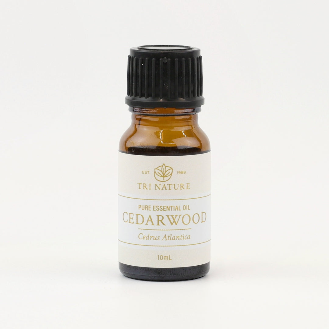 Tri Nature Cedarwood Pure Essential Oil 10mL amber glass bottle
