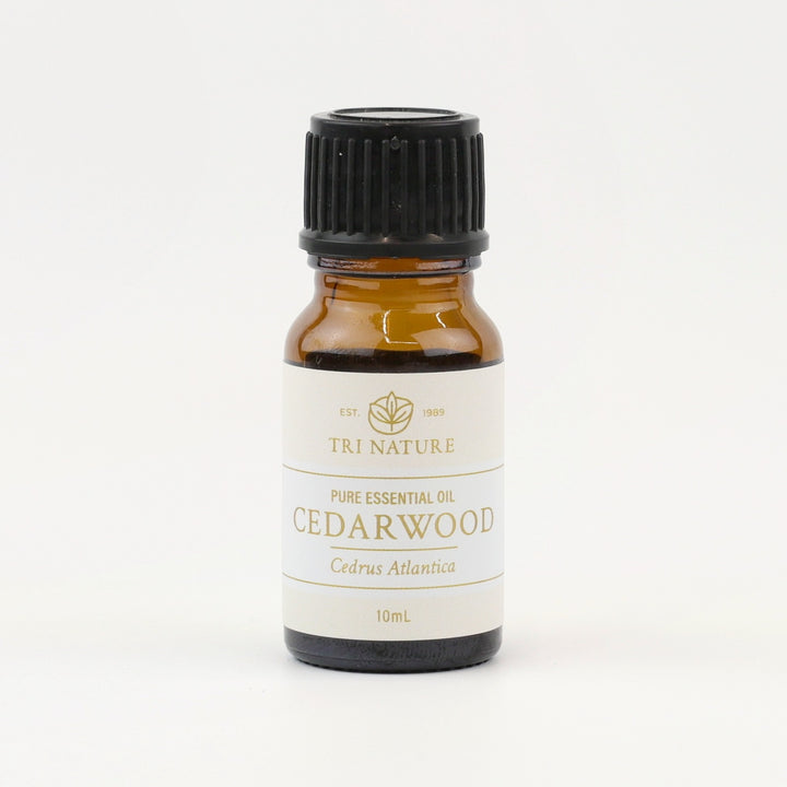 Tri Nature Cedarwood Pure Essential Oil 10mL amber glass bottle