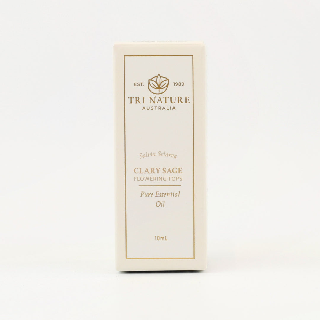 Tri Nature Clary Sage Pure Essential Oil 10mL box, front of pack