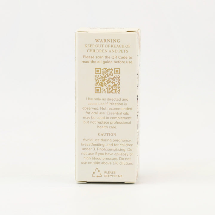 Tri Nature Clear Focus Essential Oil Blend box, safety directions and QR code