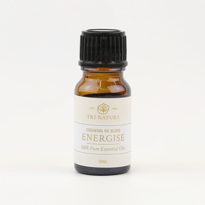 Tri Nature Energise Essential Oil Blend 10mL amber glass bottle