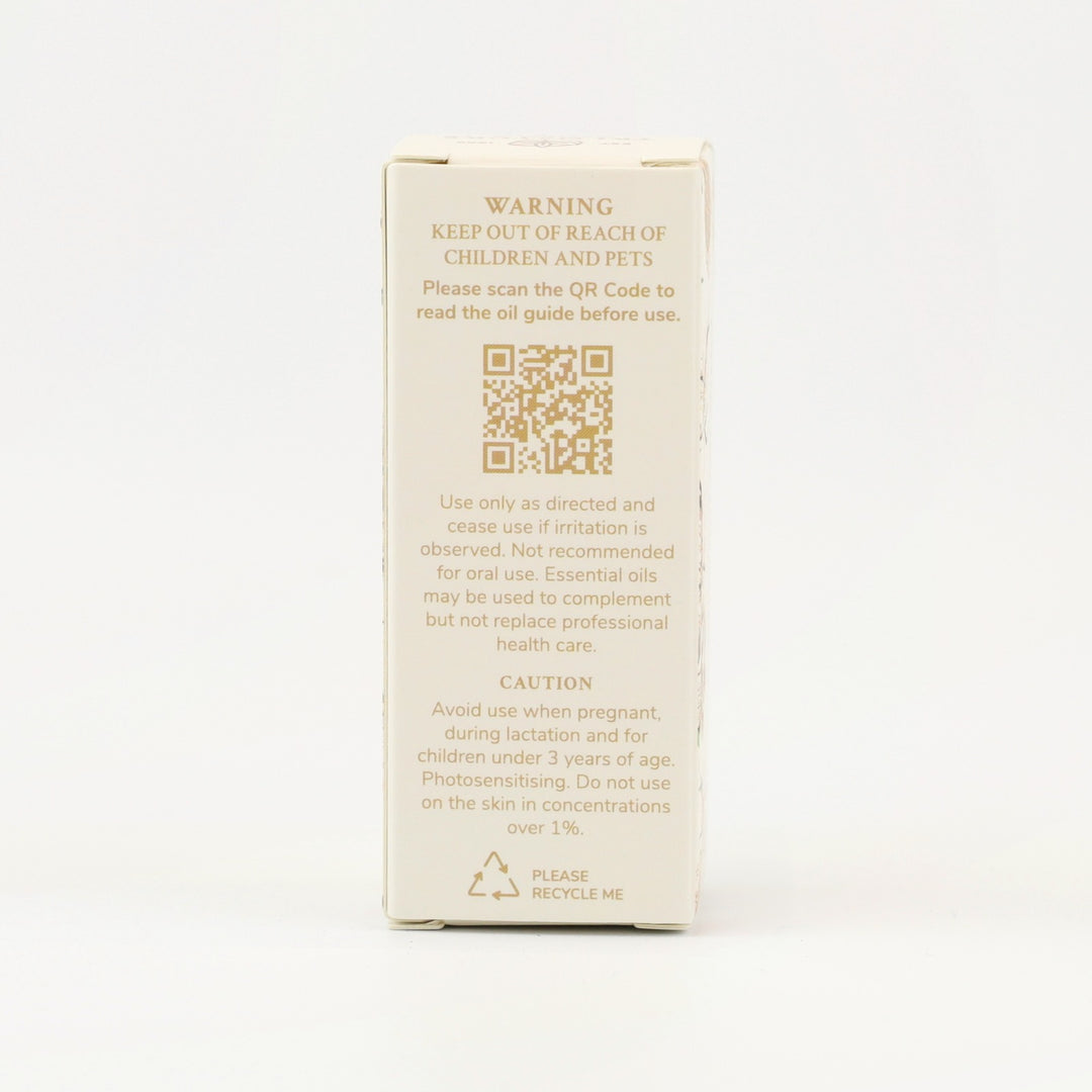 Tri Nature Energise Essential Oil Blend box, safety directions and QR code