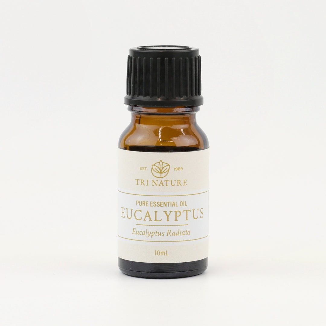 Tri Nature Eucalyptus Pure Essential Oil 10mL amber glass bottle
