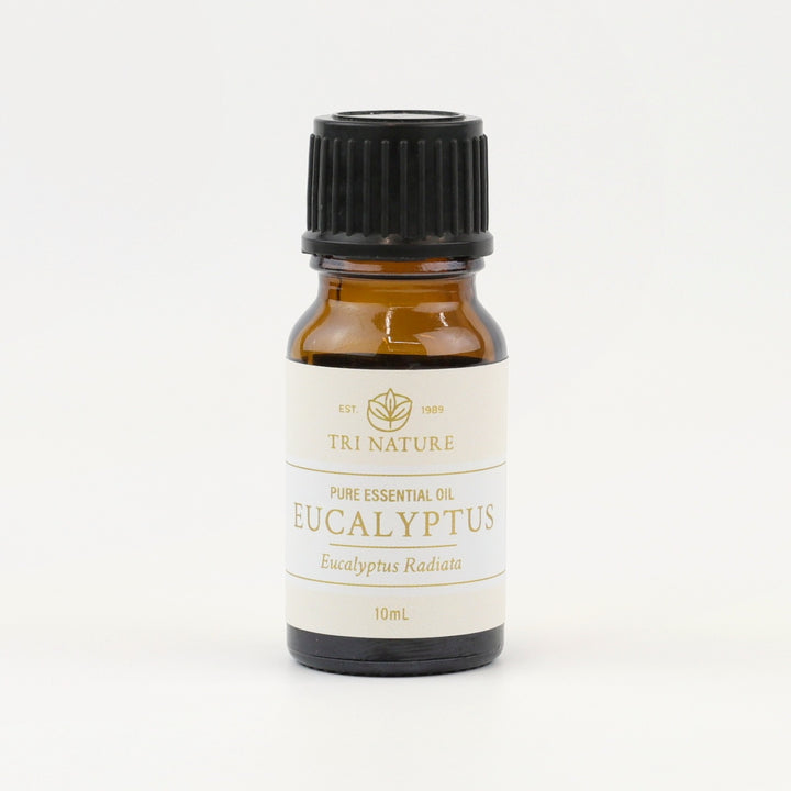 Tri Nature Eucalyptus Pure Essential Oil 10mL amber glass bottle