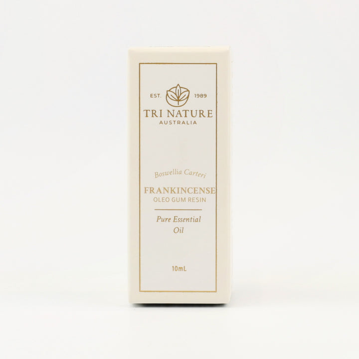Tri Nature Frankincense Pure Essential Oil 10mL box, front of pack