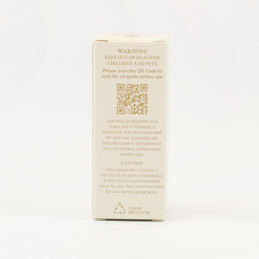 Tri Nature Geranium Pure Essential Oil box, safety directions and QR code