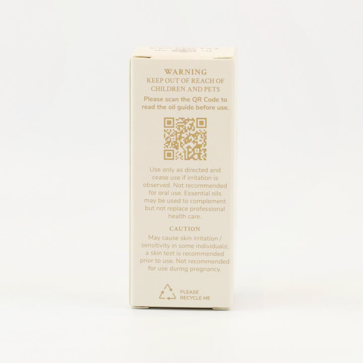 Tri Nature Geranium Pure Essential Oil box, safety directions and QR code