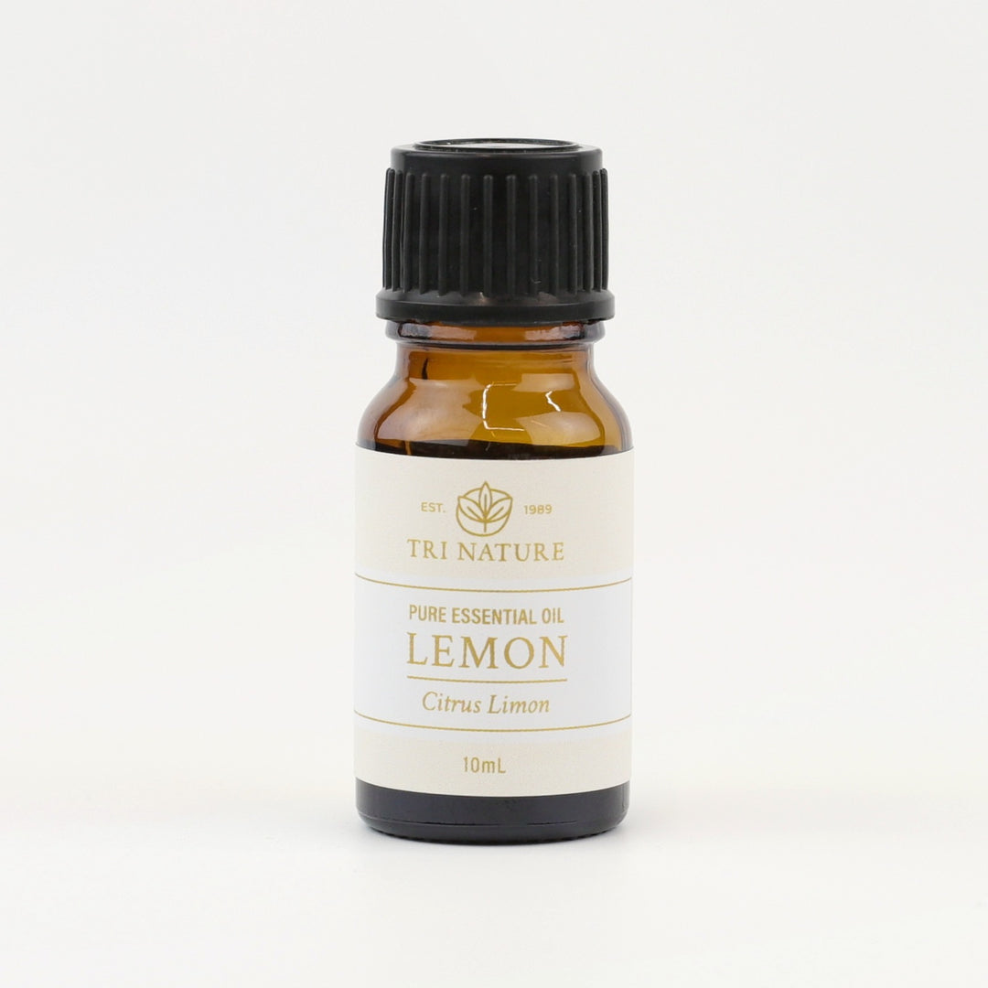 Tri Nature Lemon Pure Essential Oil 10mL amber glass bottle