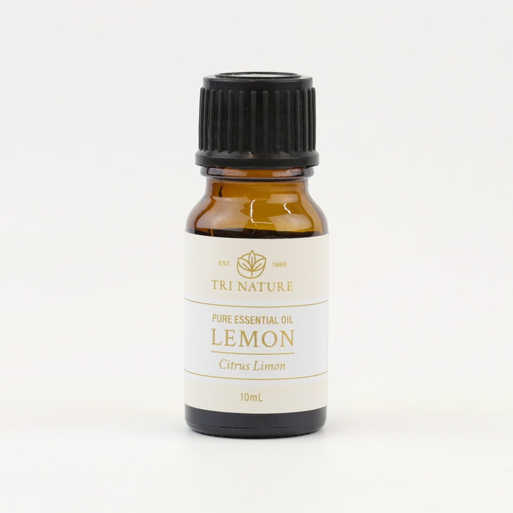 Tri Nature Lemon Pure Essential Oil 10mL amber glass bottle