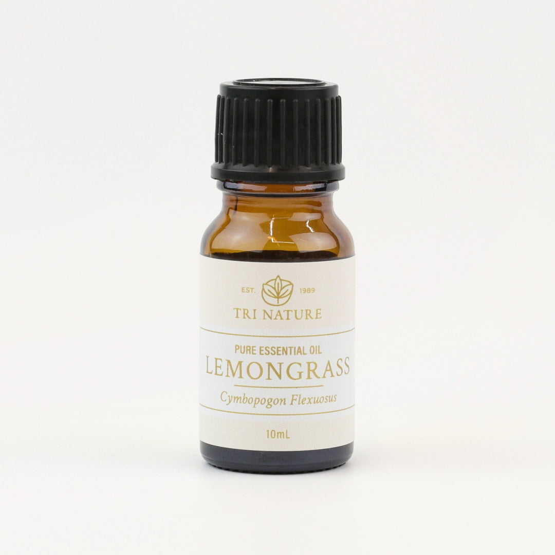 Tri Nature Lemongrass Pure Essential Oil 10mL amber glass bottle