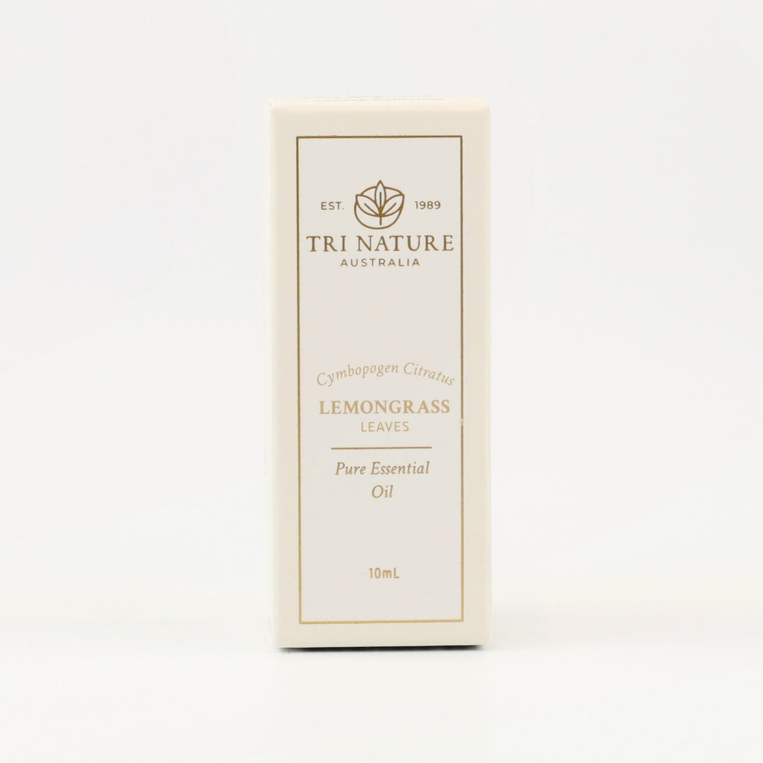 Tri Nature Lemongrass Pure Essential Oil 10mL box, front of pack