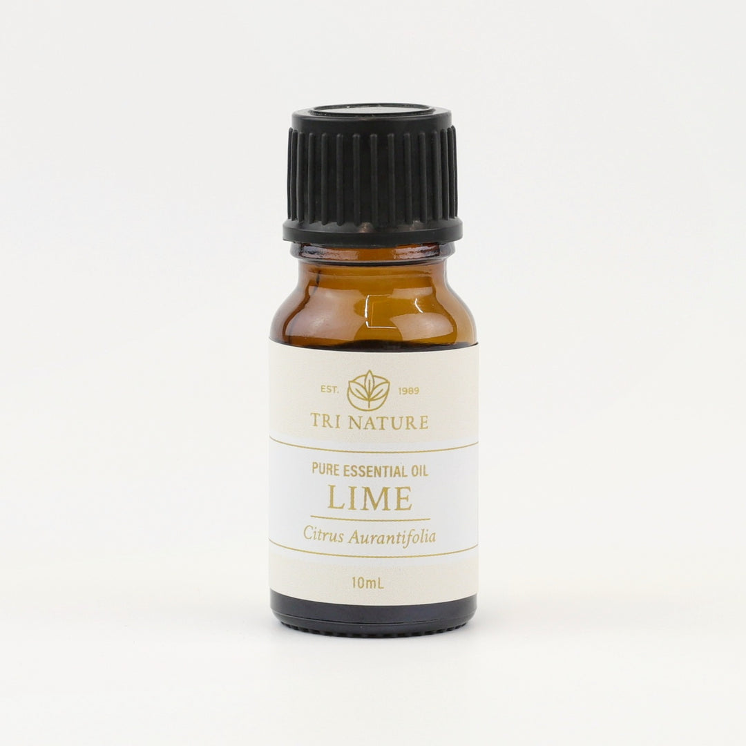 Tri Nature Lime Pure Essential Oil 10mL amber glass bottle