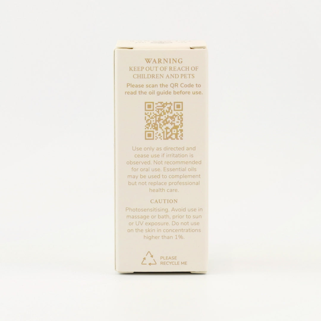Tri Nature Lime Pure Essential Oil box, safety directions and QR code