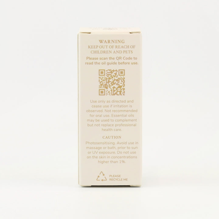 Tri Nature Lime Pure Essential Oil box, safety directions and QR code