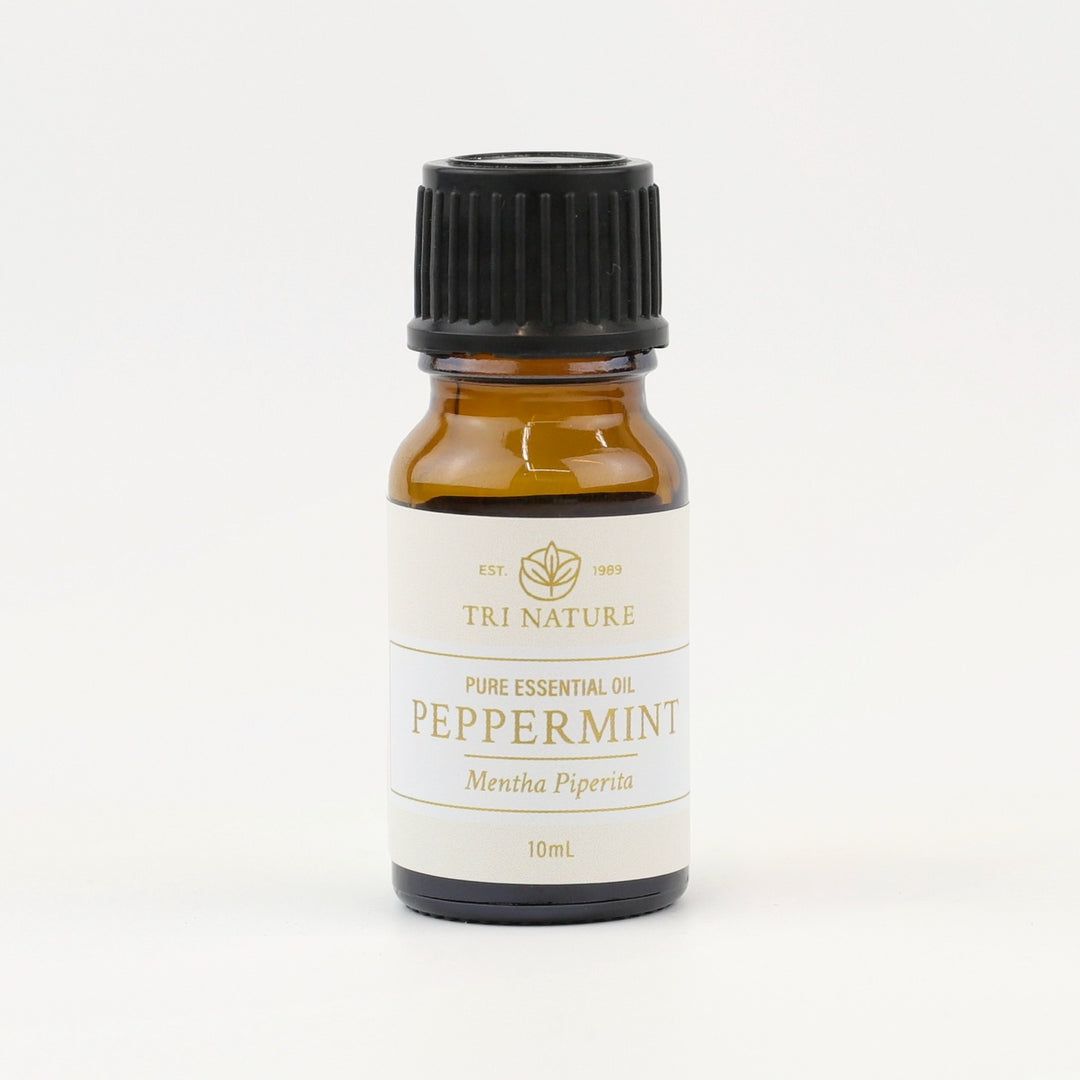 Tri Nature Peppermint Pure Essential Oil 10mL amber glass bottle