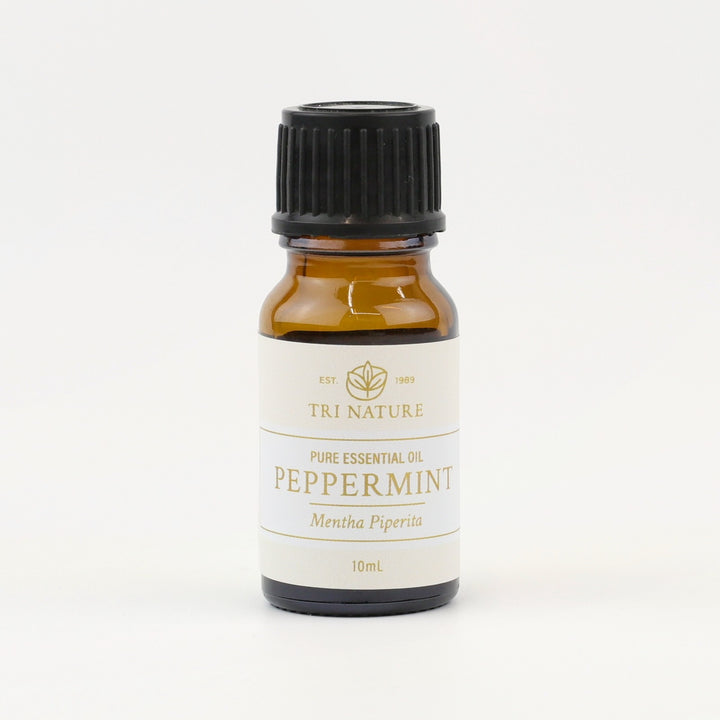 Tri Nature Peppermint Pure Essential Oil 10mL amber glass bottle