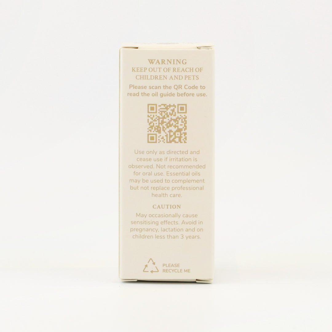 Tri Nature Peppermint Pure Essential Oil box, safety directions and QR code