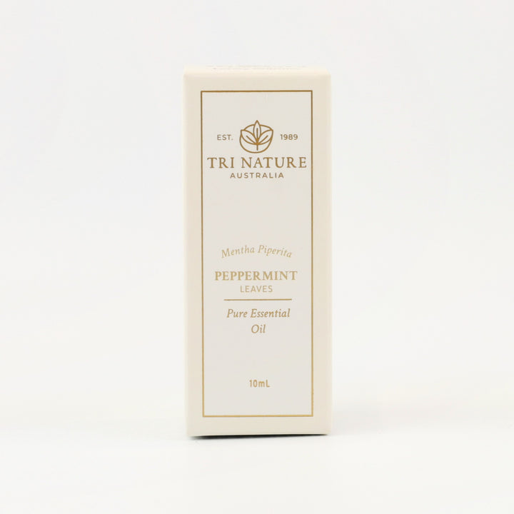 Tri Nature Peppermint Pure Essential Oil 10mL box, front of pack