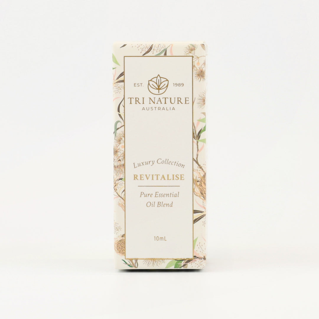 Tri Nature Revitalise Essential Oil Blend 10mL box, front of pack