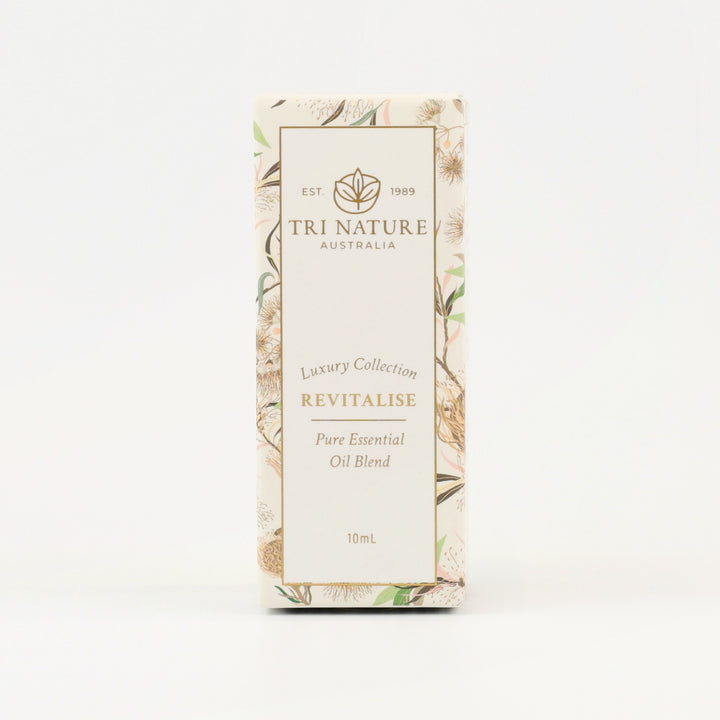 Tri Nature Revitalise Essential Oil Blend 10mL box, front of pack