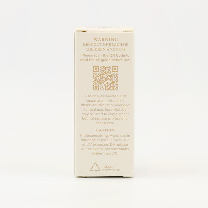 Tri Nature Sweet Orange Pure Essential Oil box, safety directions and QR code