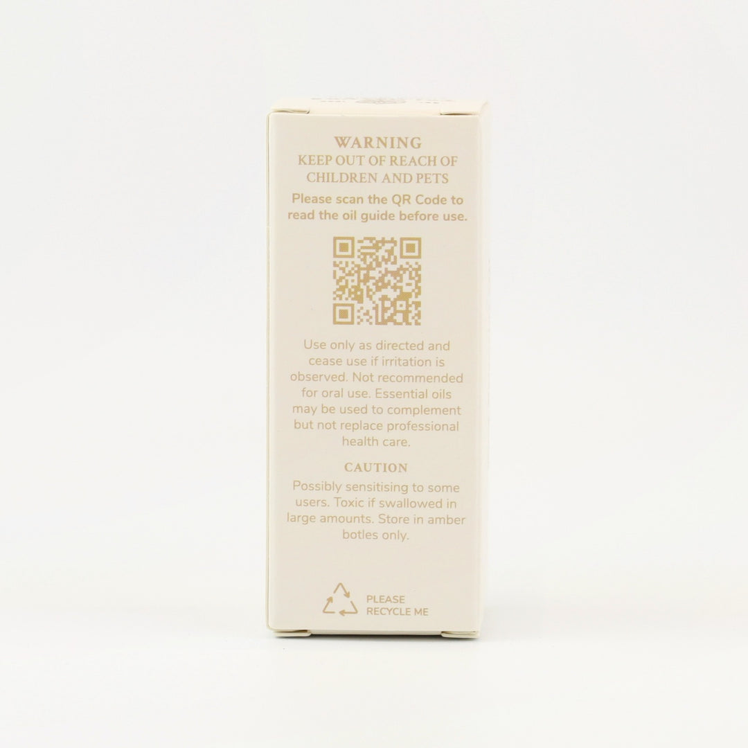 Tri Nature Tea Tree Pure Essential Oil box, safety directions and QR code