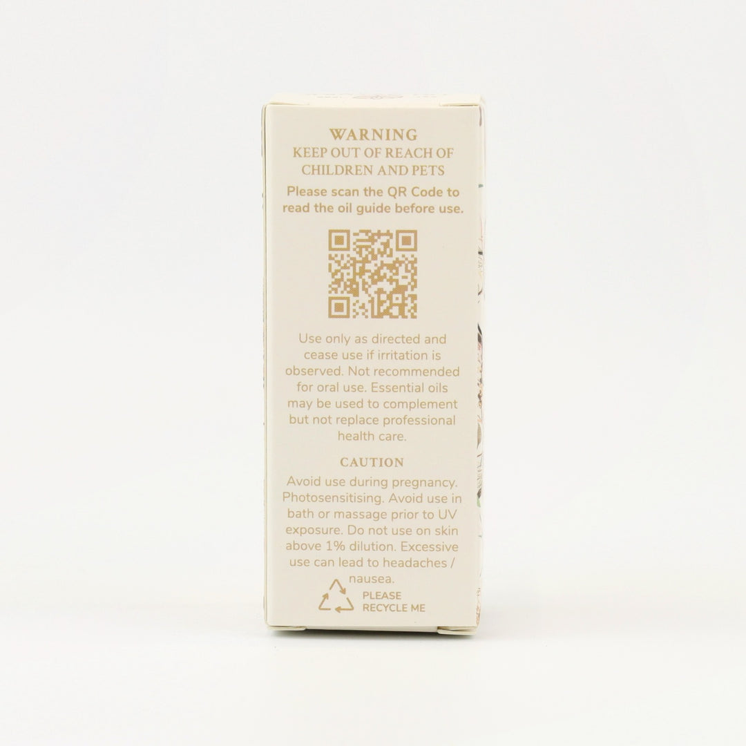 Tri Nature Unwind Essential Oil Blend box, safety directions and QR code