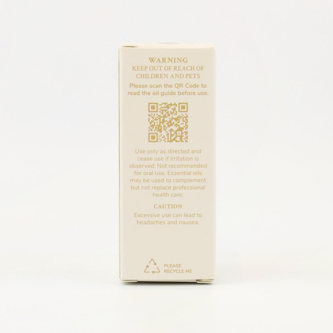 Tri Nature Ylang Ylang Pure Essential Oil box, safety directions and QR code